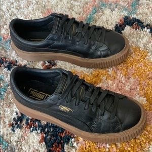 Puma black leather platform sneaker 8